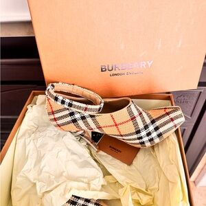 Burberry Plaid Heels in Beige and Black